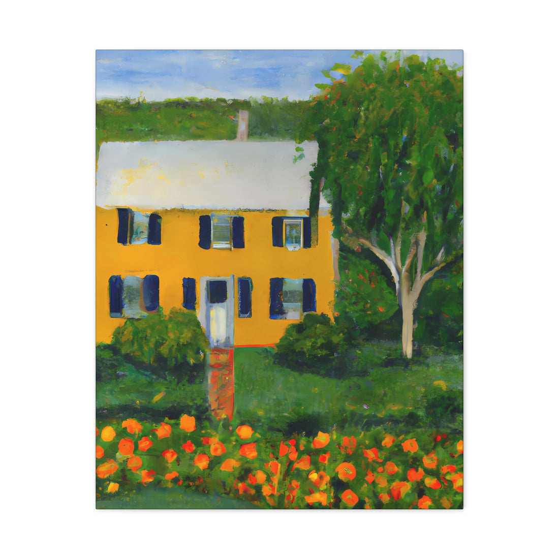Yellow Shutters, Cottage Series Canvas wall art