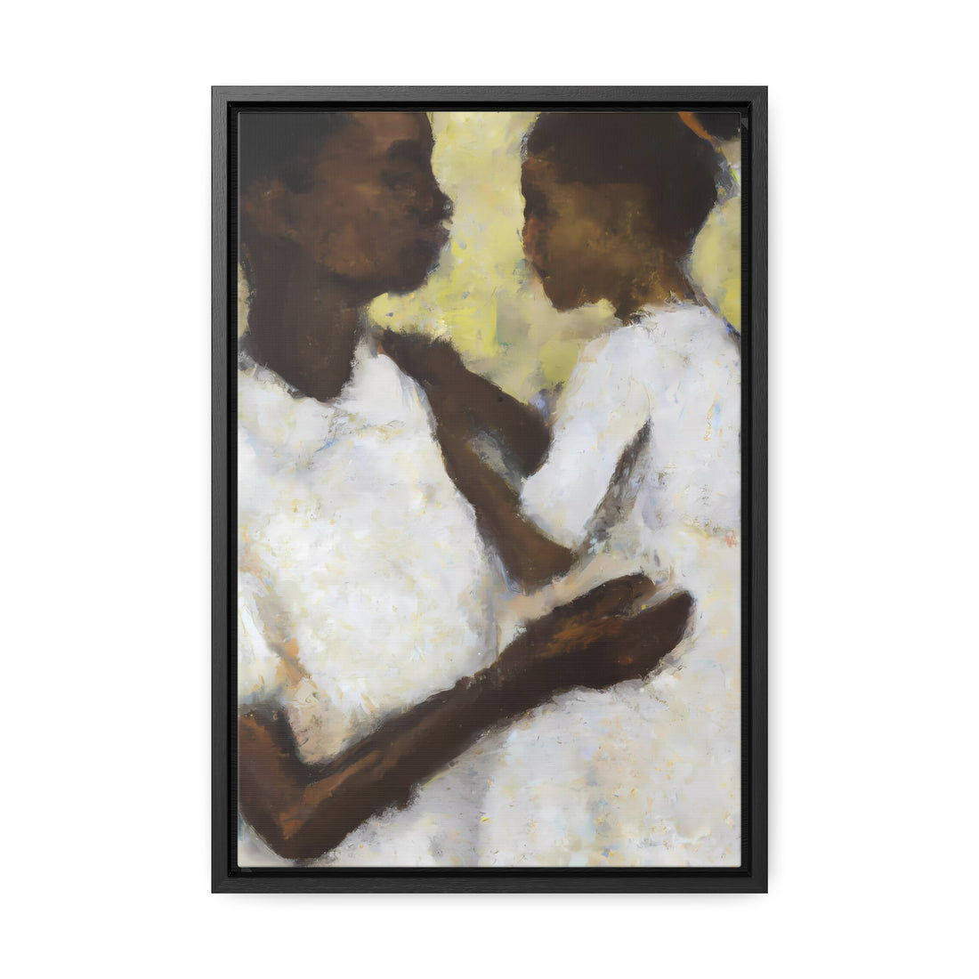 Ivory Mother, Daughter Series | Framed Canvas Art