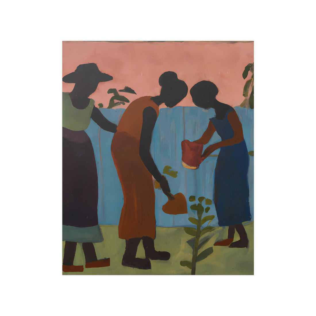 Lady in Rust Black Art Wall Poster