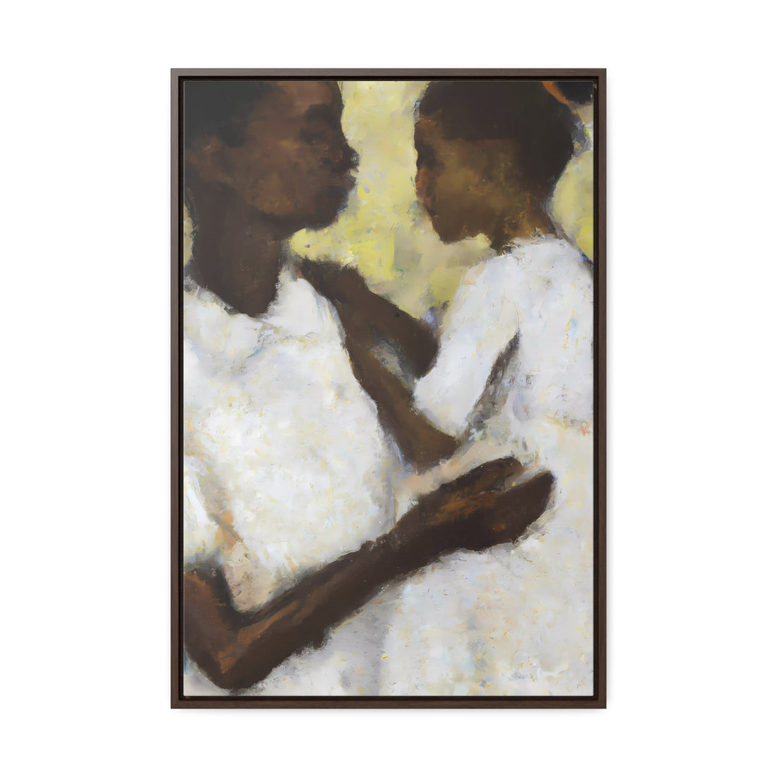 Ivory Mother, Daughter Series | Framed Canvas Art