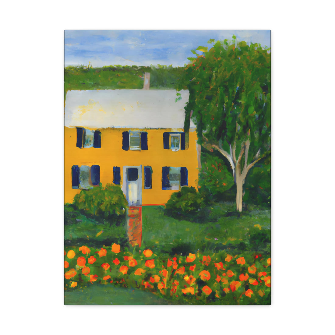 Yellow Shutters, Cottage Series Canvas wall art