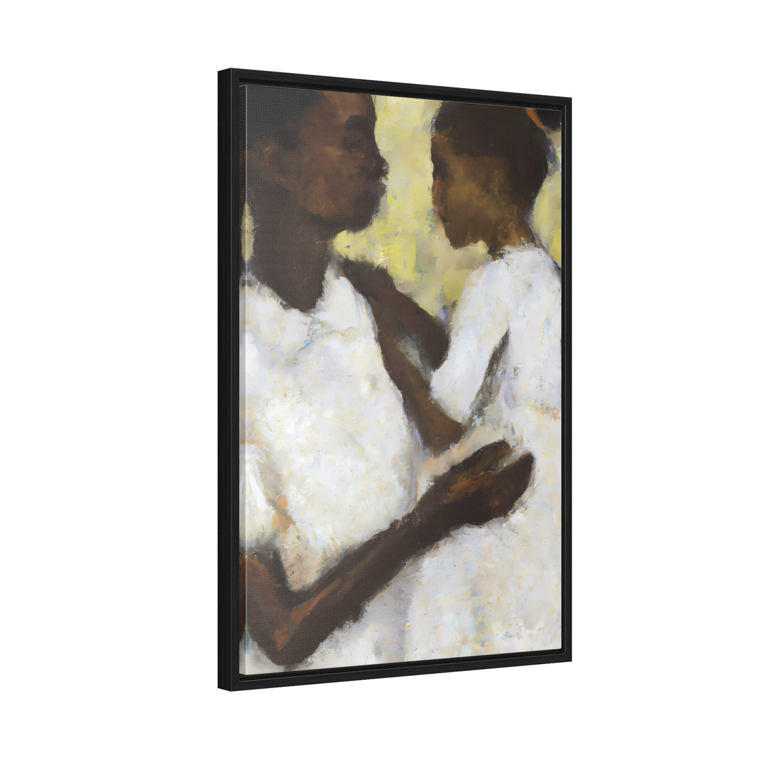 Ivory Mother, Daughter Series | Framed Canvas Art