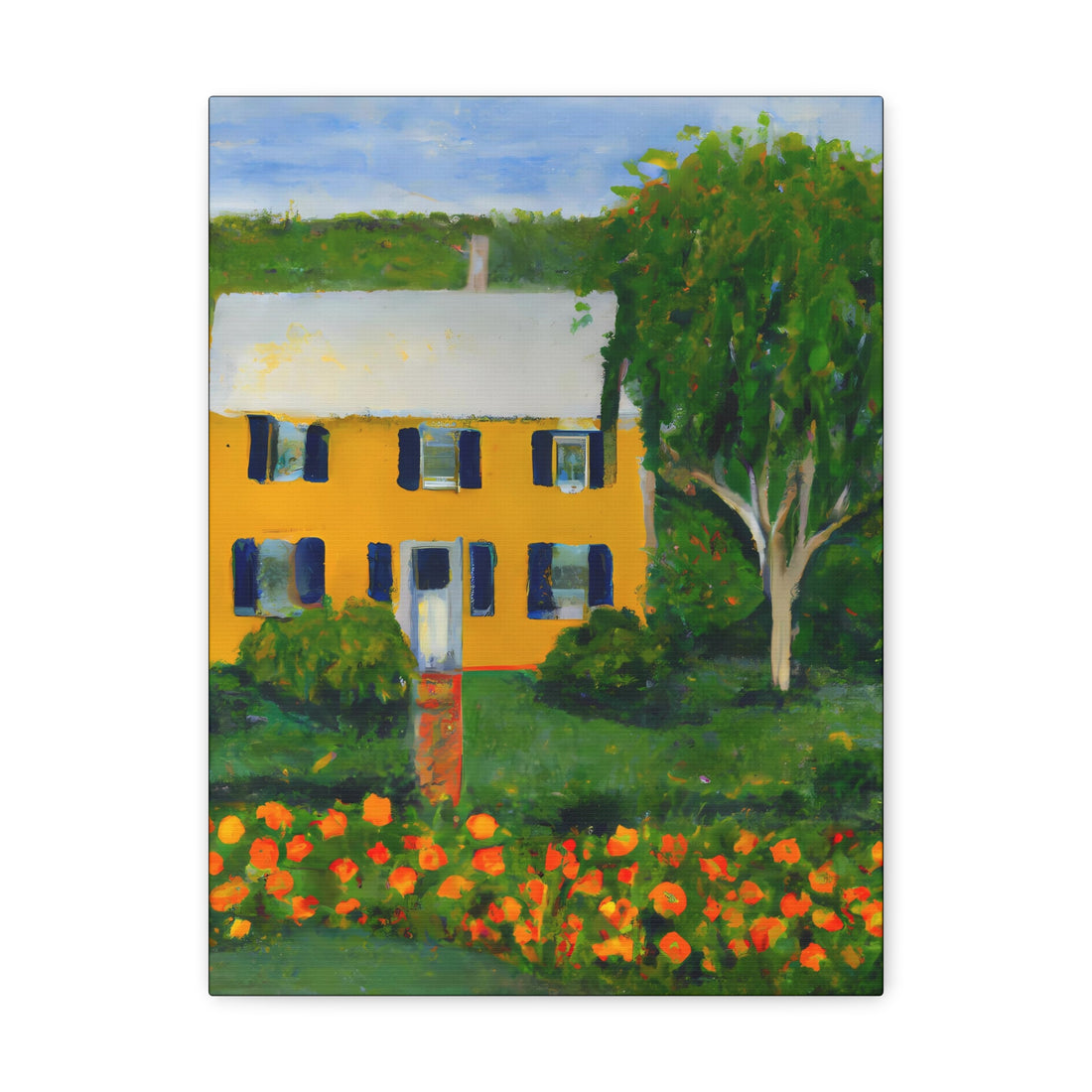 Yellow Shutters, Cottage Series Canvas wall art