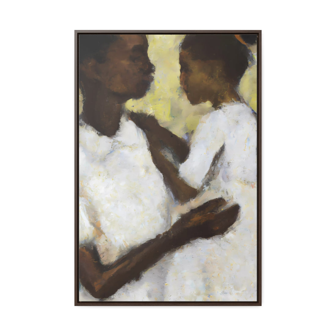 Ivory Mother, Daughter Series | Framed Canvas Art