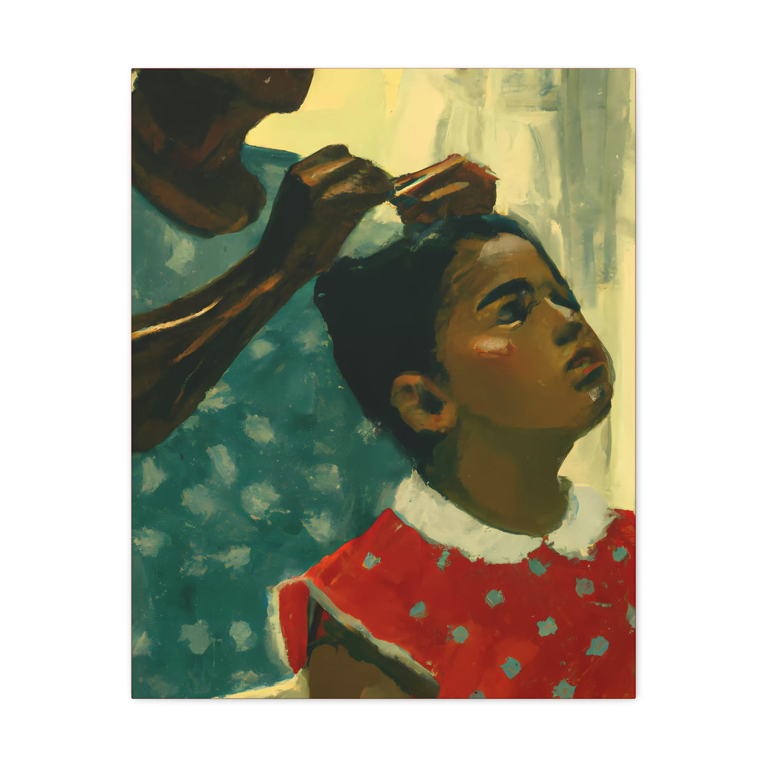 Hair Days 2, Canvas Wall Art Daughter Series