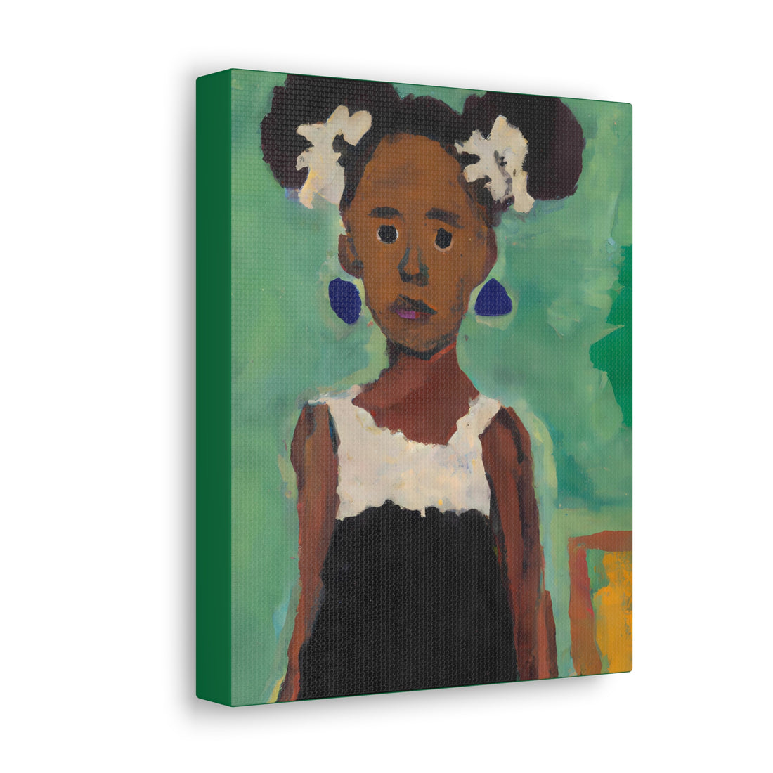 Girl with Afro Puffs, Canvas Wall Art Daughters Series