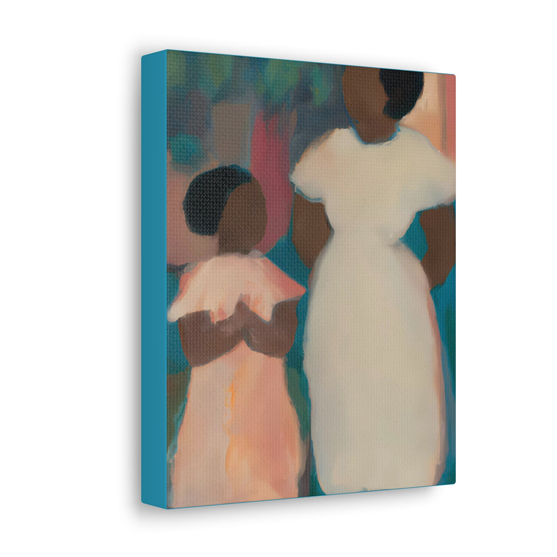 Teal Mother, Daughter Series Canvas Wall Art