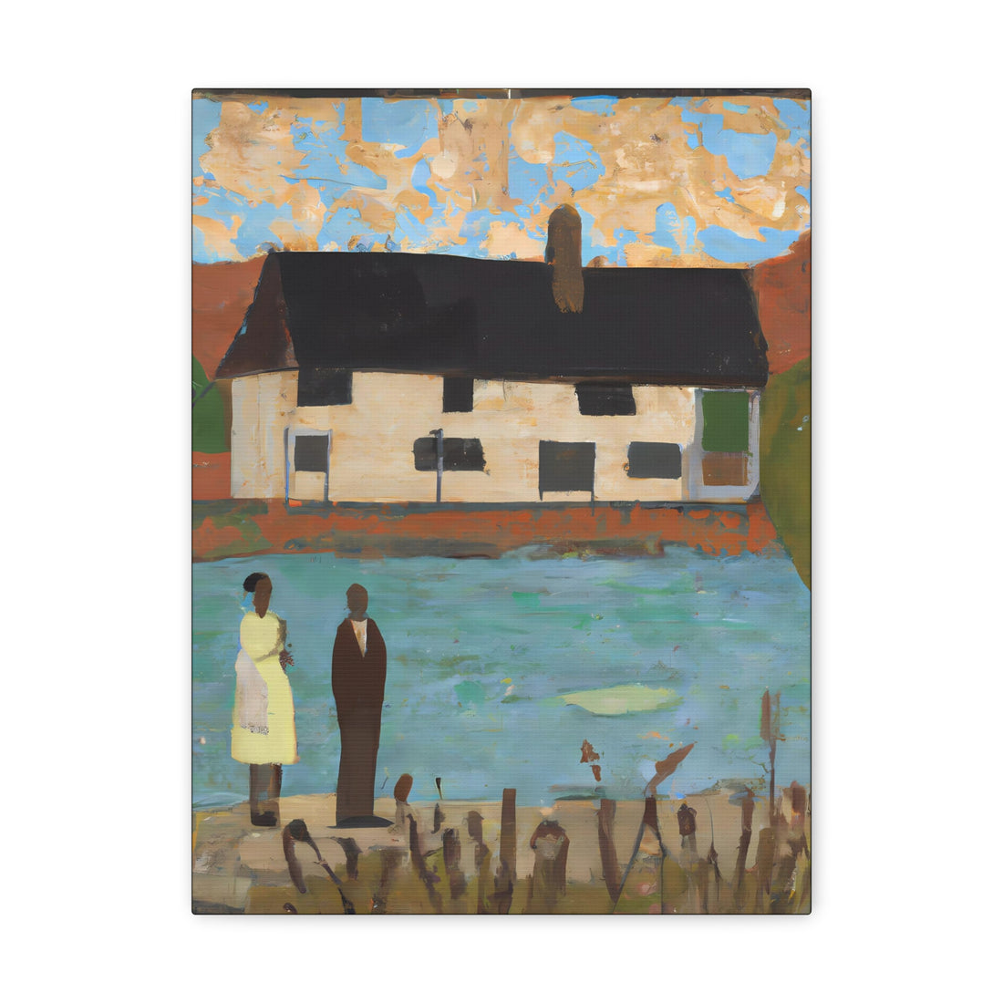 Lake House Folk Art Series, CANVAS wall art