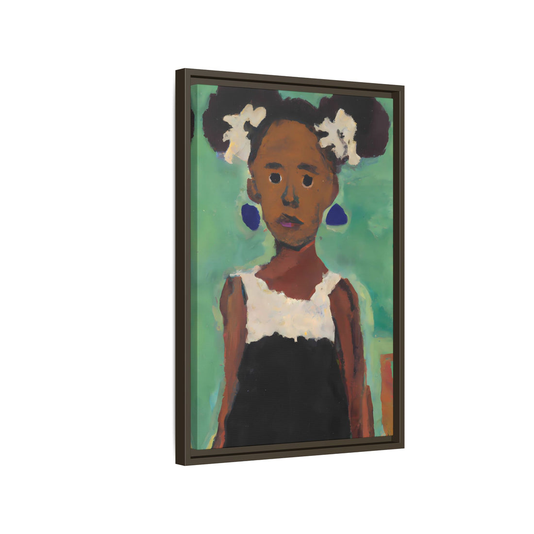 Girl with Afro Puffs, Daughter Series | FRAMED Canvas Wall Art