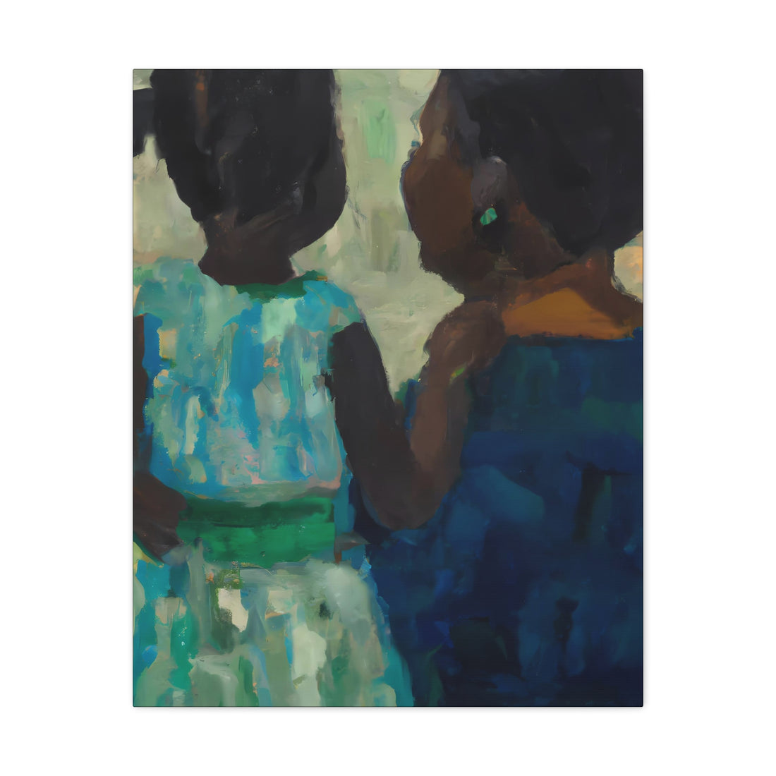 Blue Mother Canvas Wall Art Daughter Series