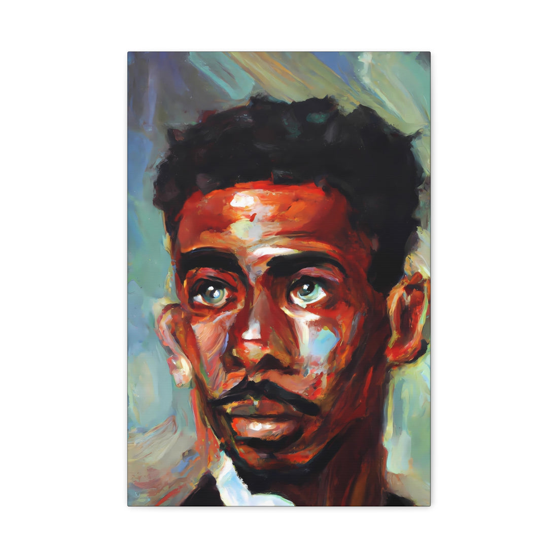 Green Eyed Man, Black Men Series CANVAS Wall Art