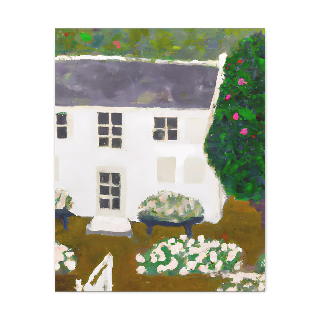 White Bungalow, Cottage Series Canvas wall art