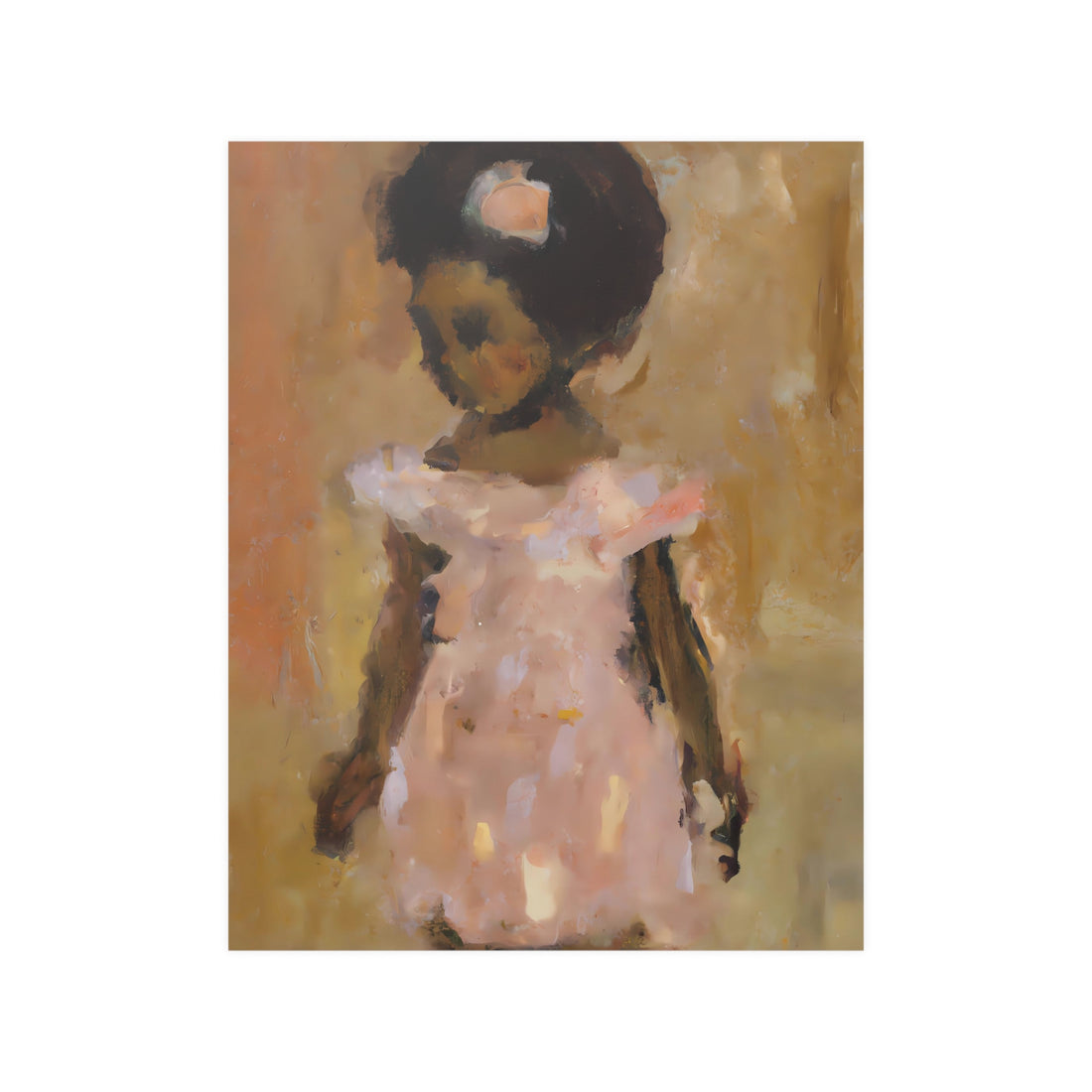 Girl in Peach 1 Black Art Wall Poster