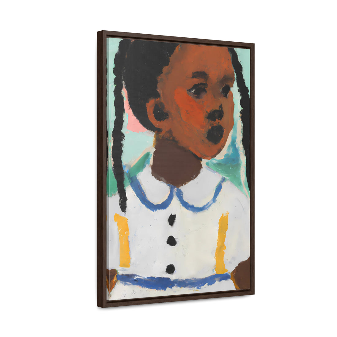 Girl with Pig Tails, Daughter Series | Framed Canvas Art