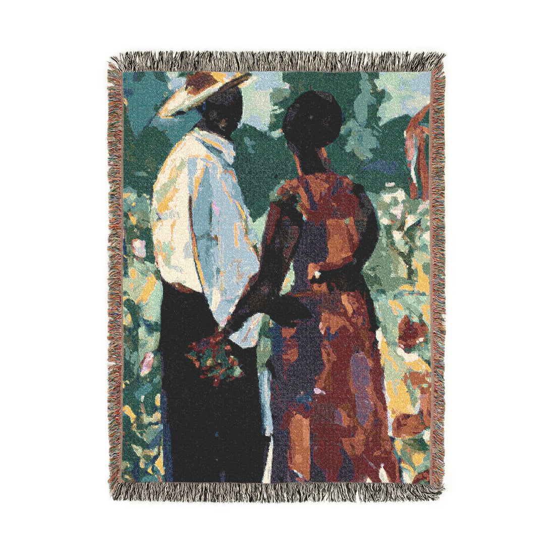 Red Flowers, Artist Tapestry | Woven Blanket