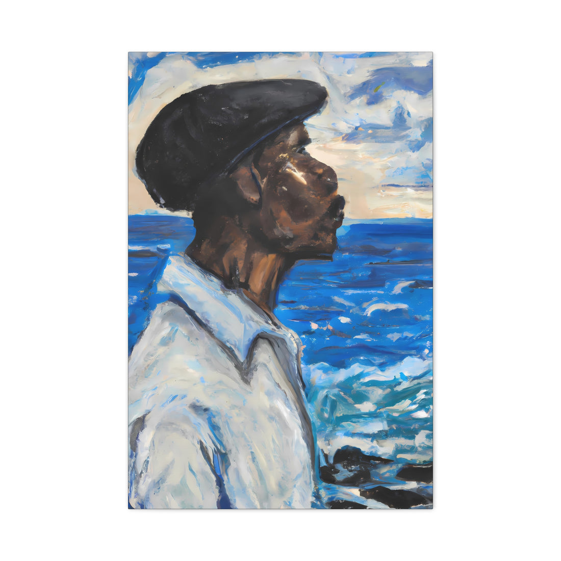 Man Sea Gazing, Black Men Series CANVAS Wall Art