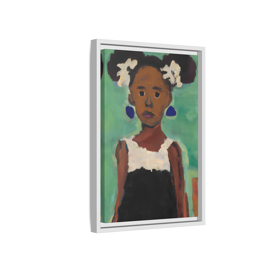 Girl with Afro Puffs, Daughter Series | FRAMED Canvas Wall Art
