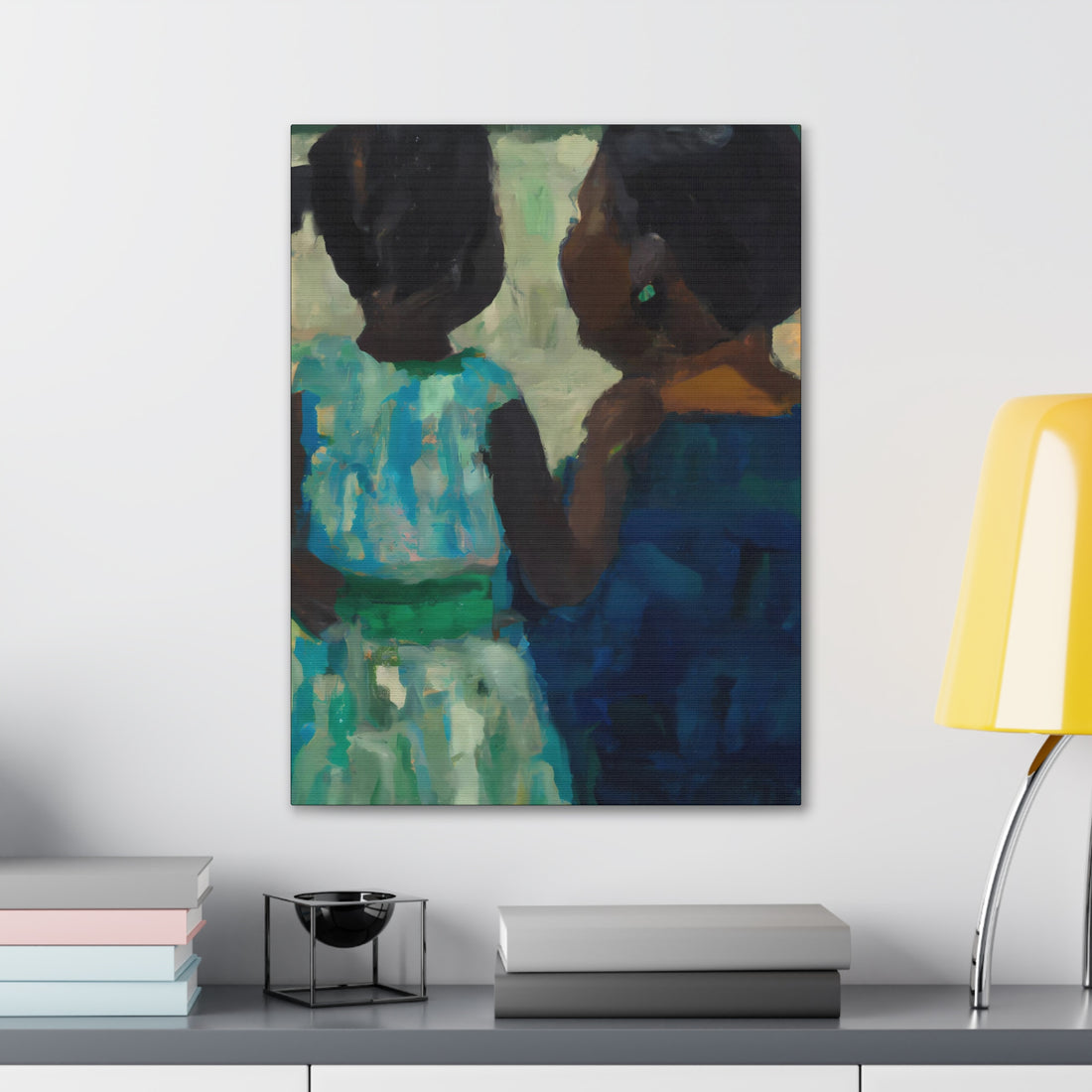 Blue Mother Canvas Wall Art Daughter Series