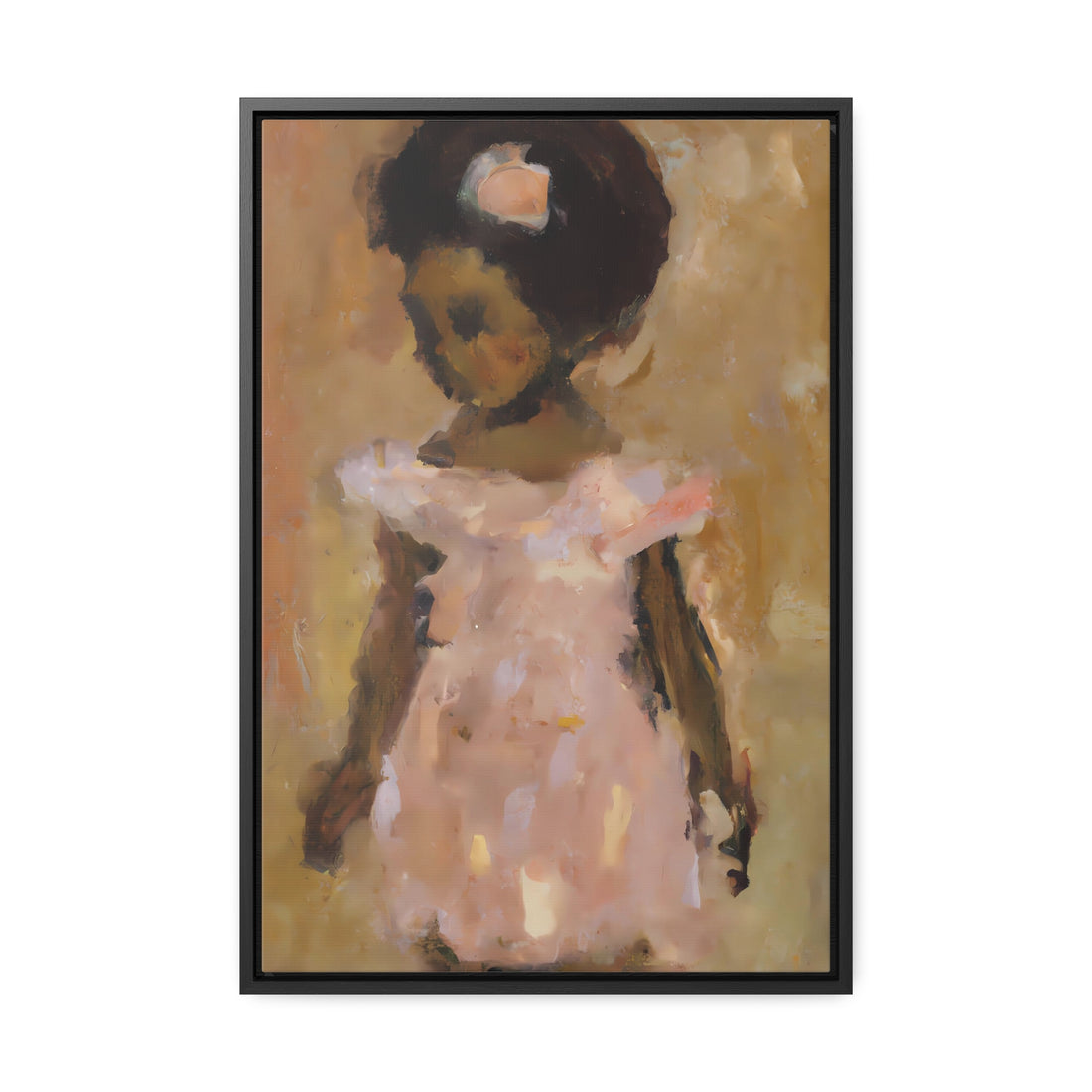 Girl in Peach 1, Daughter Series | FRAMED Canvas Art