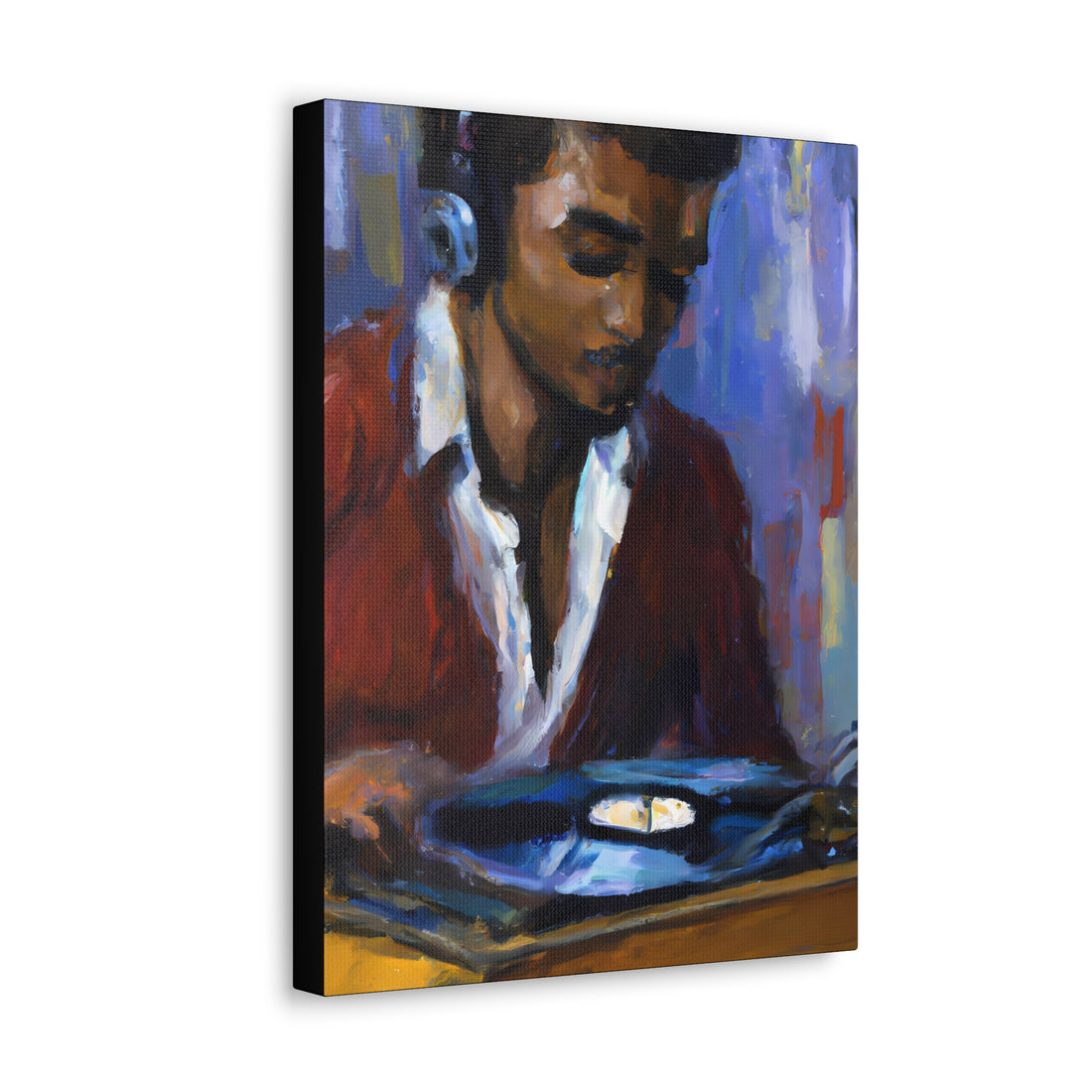 Black Man Recording, Men Series CANVAS Wall Art