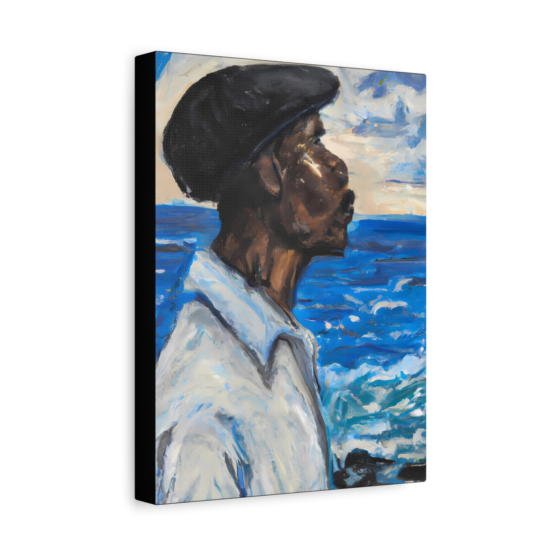 Man Sea Gazing, Black Men Series CANVAS Wall Art