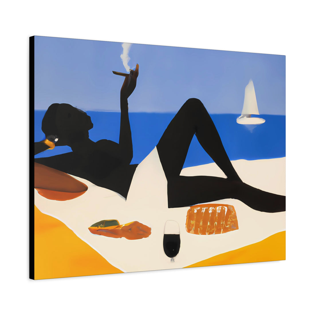 Ebony Lady, Over the Sofa | Horizontal CANVAS Art