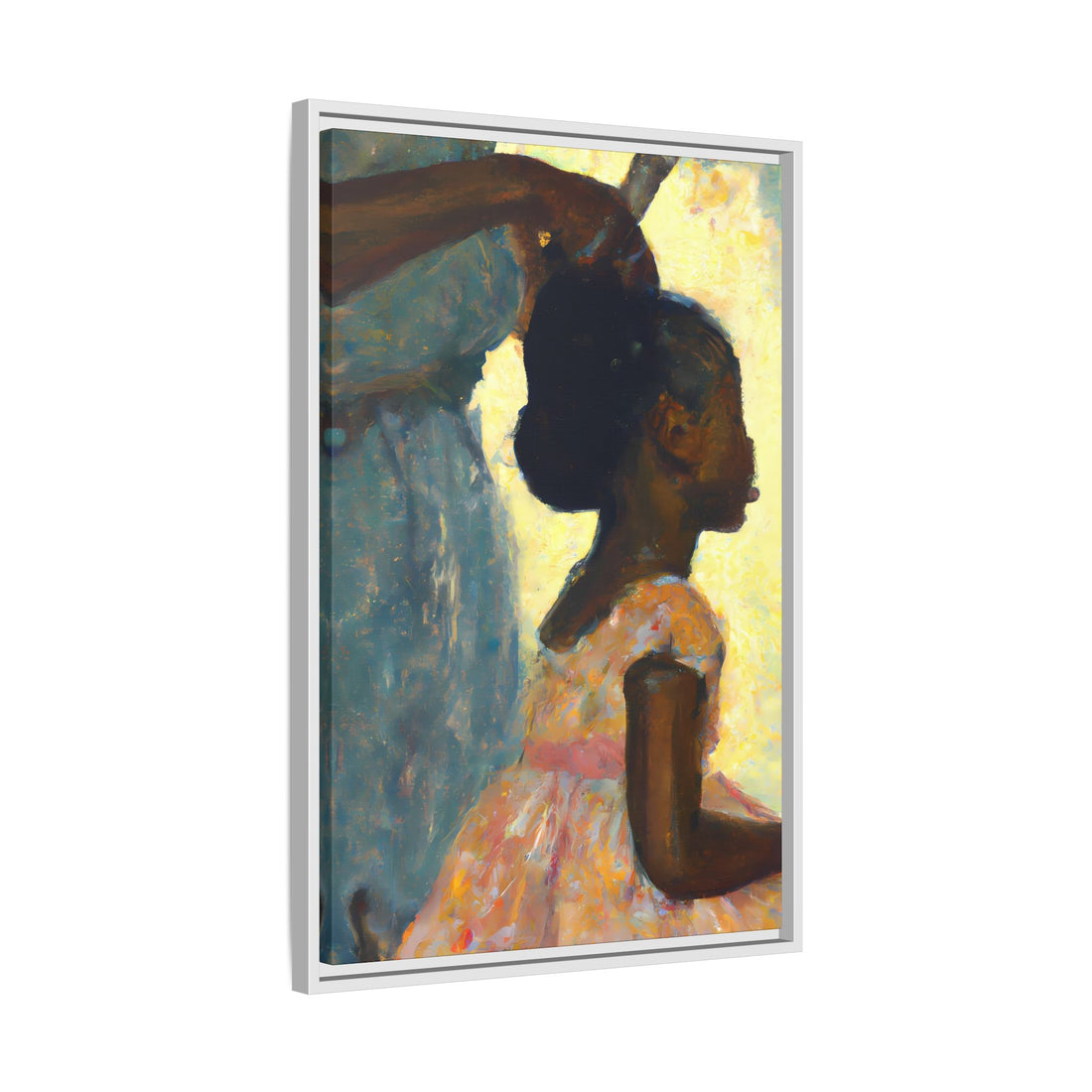 Hair Days, Daughter Series | Framed Canvas Wall Art