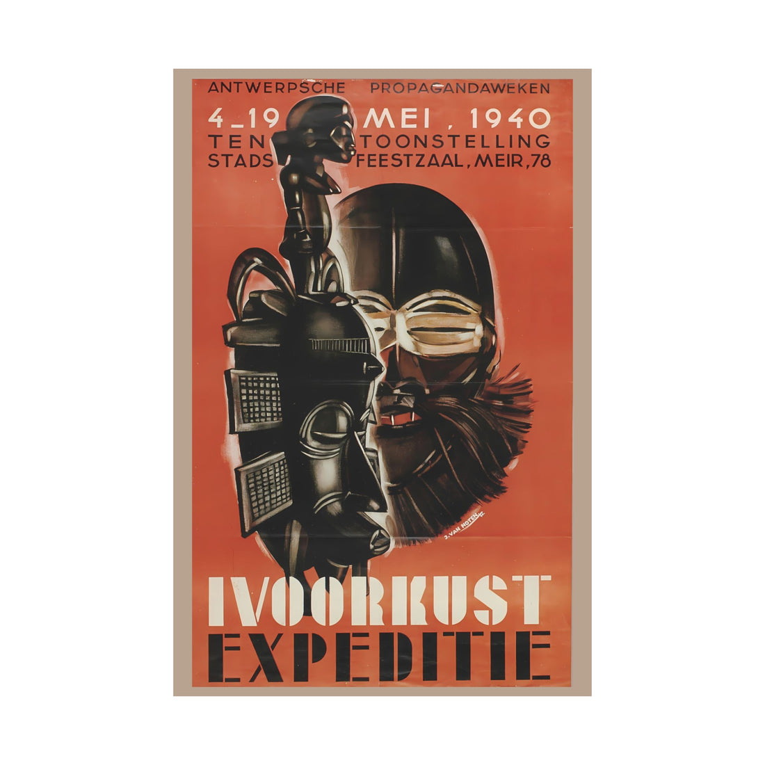Ivory Coast Expedition Vintage Print, Restored Art Poster, Black Artwork, Afrocentric Decor