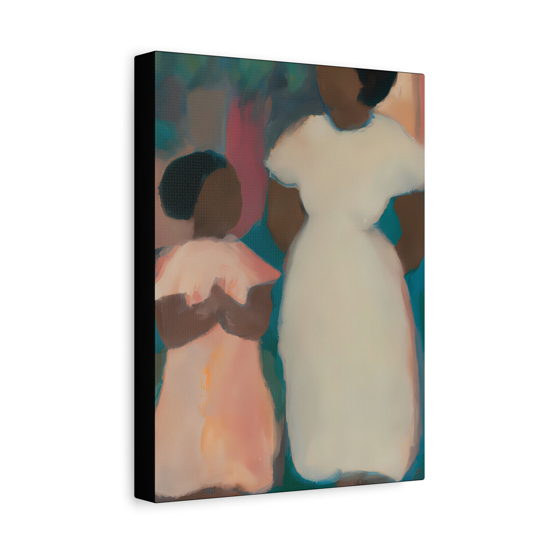 Teal Mother, Daughter Series Canvas Wall Art