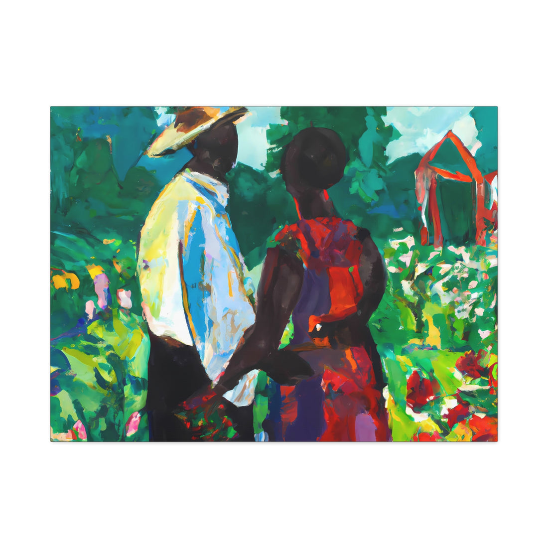 Red Flowers, Over the Sofa | Large CANVAS Wall Art