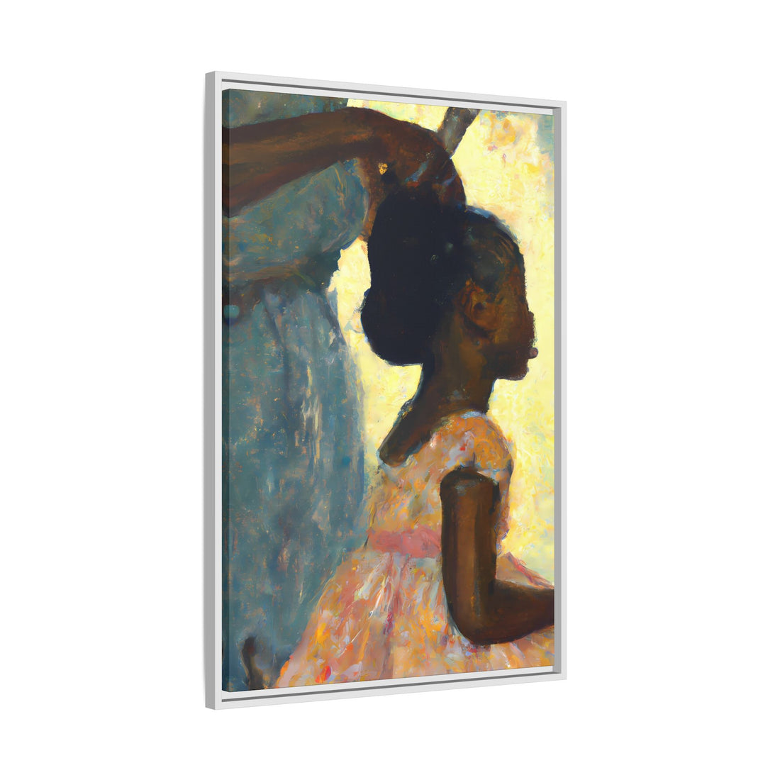 Hair Days, Daughter Series | Framed Canvas Wall Art
