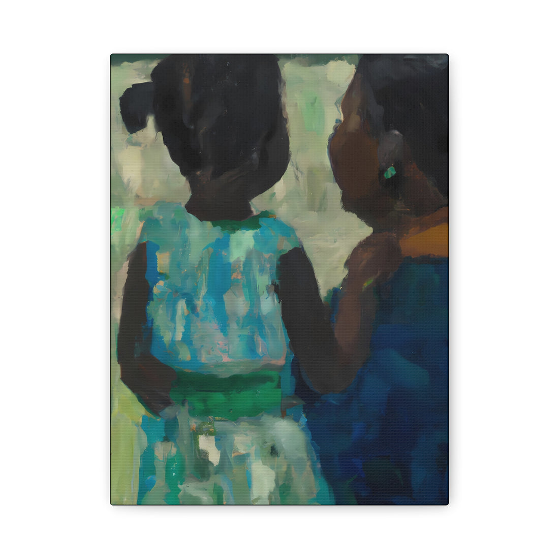 Blue Mother Canvas Wall Art Daughter Series