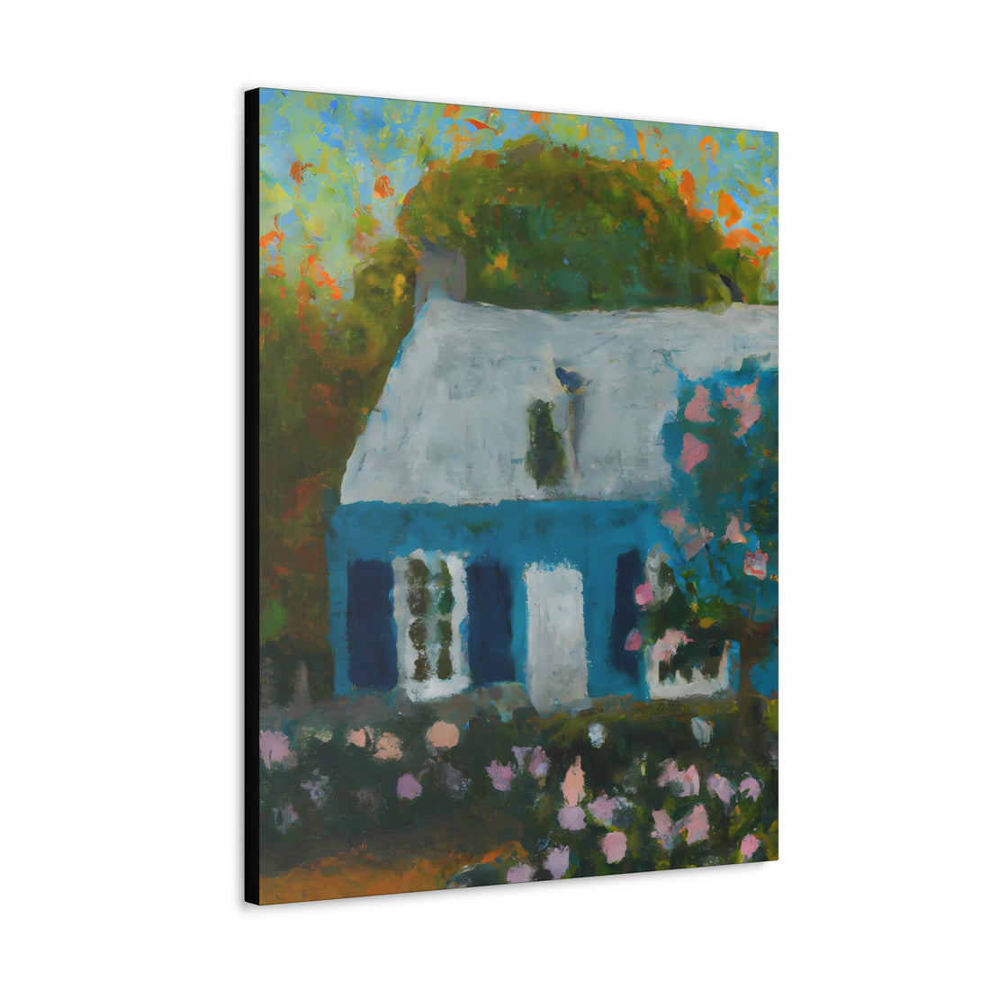 Blue Bungalow Cottage Series, CANVAS wall art