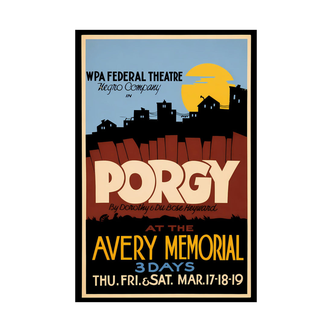 Porgy Vintage Print, Restored Art Poster