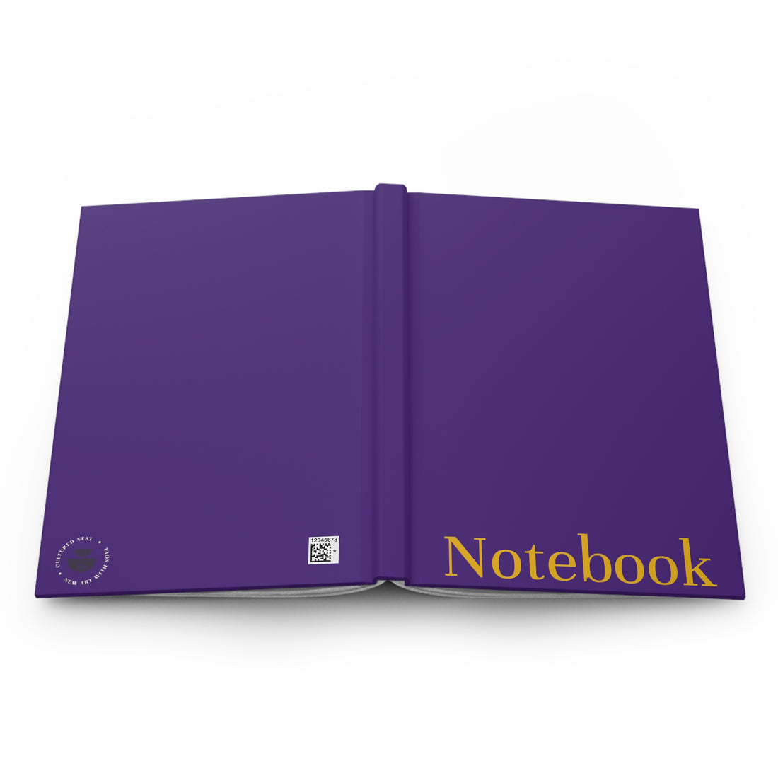 Purple and Gold Notebook, Matte Hardcover Journal