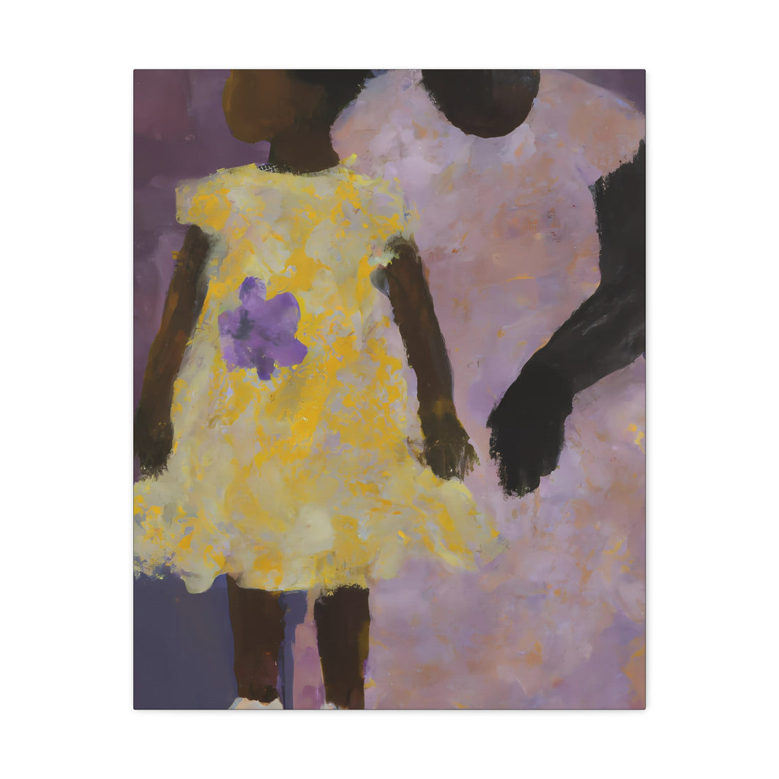 Yellow Mother, Daughter Series Canvas Wall Art