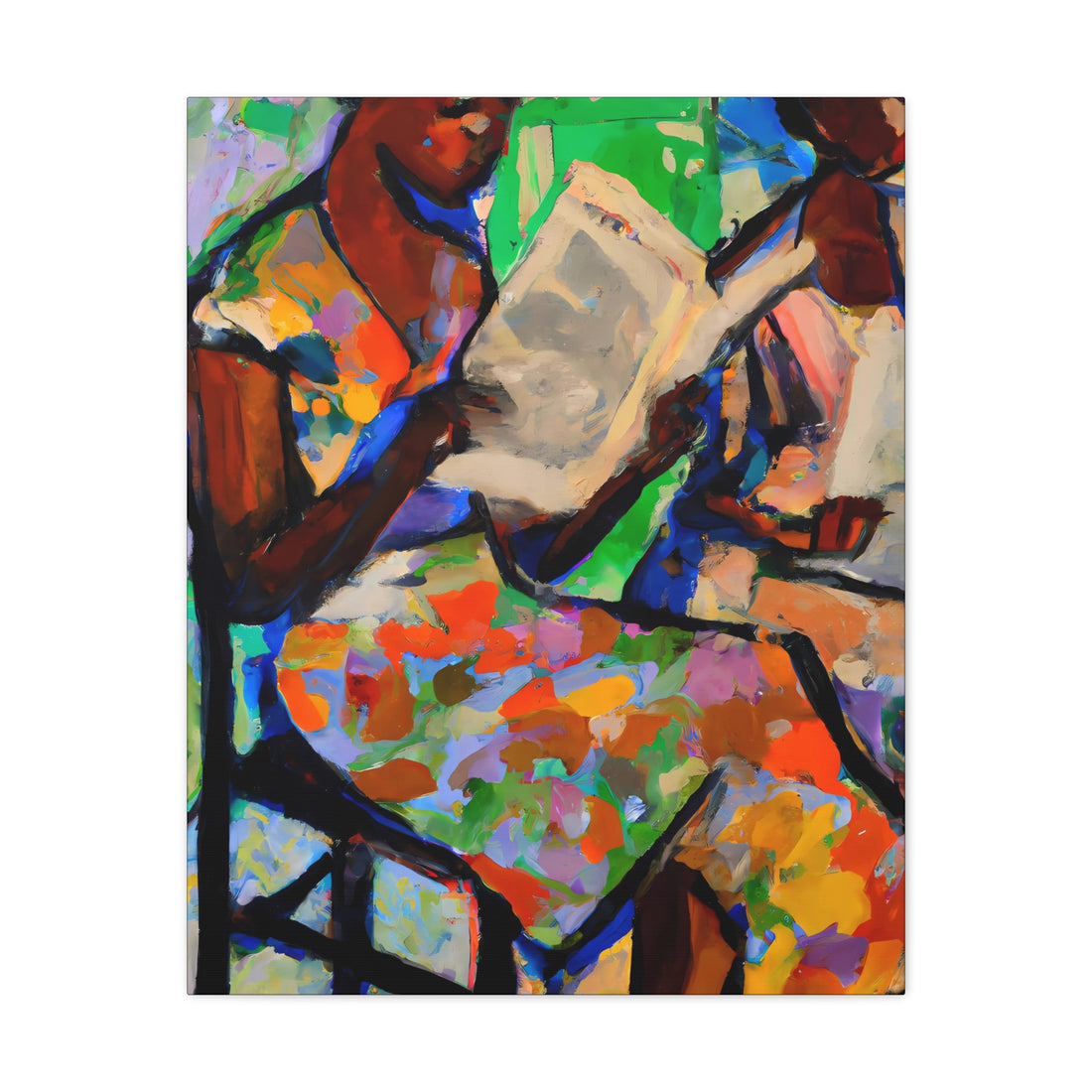 Lady in Abstract Reading Series, CANVAS Wall Art