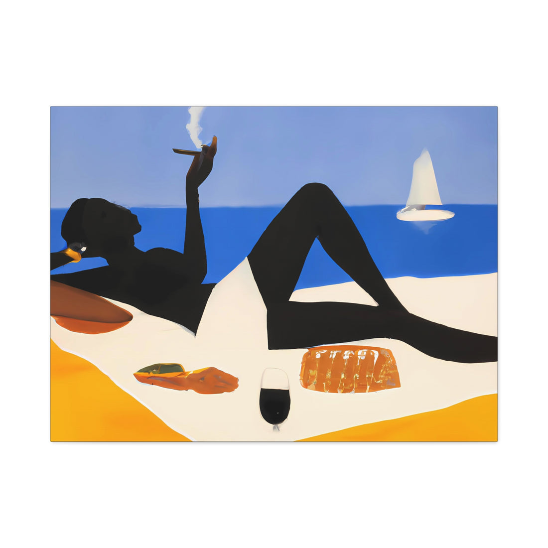 Ebony Lady, Over the Sofa | Horizontal CANVAS Art