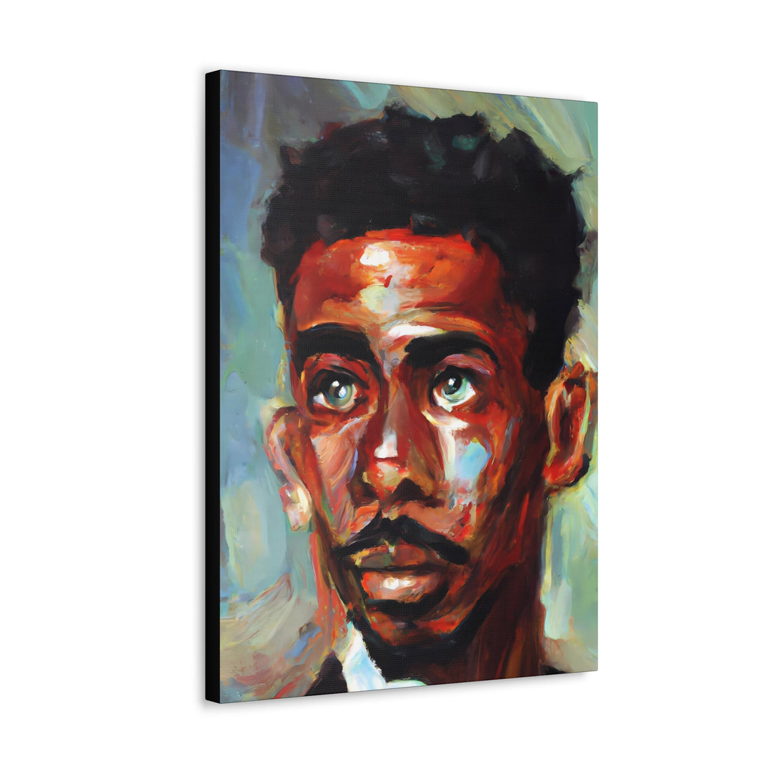 Green Eyed Man, Black Men Series CANVAS Wall Art