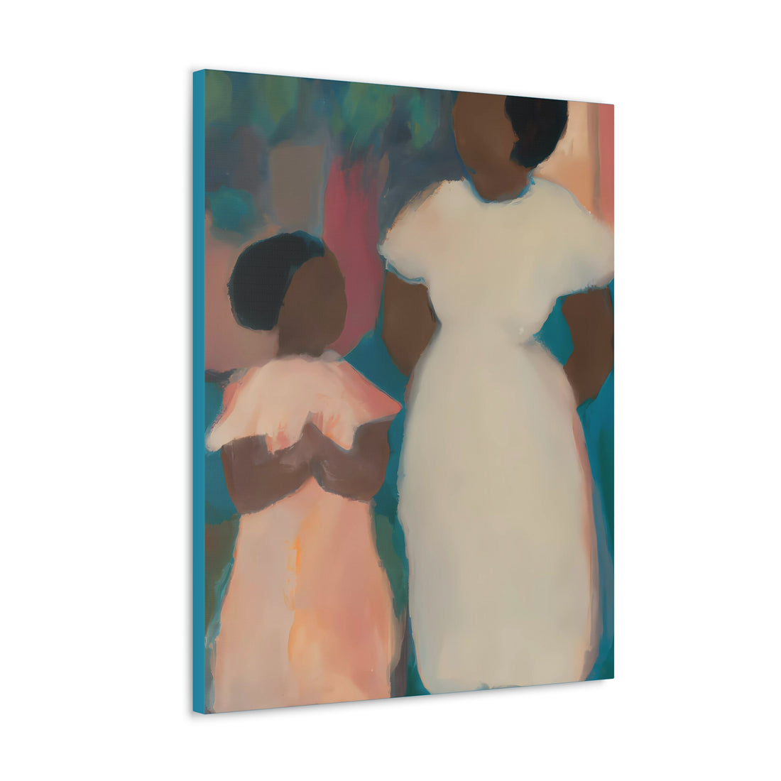 Teal Mother, Daughter Series Canvas Wall Art