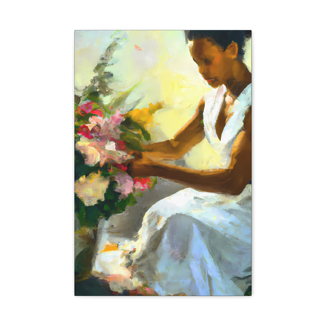 Cream Lady, Flower Series | Canvas Wall Art