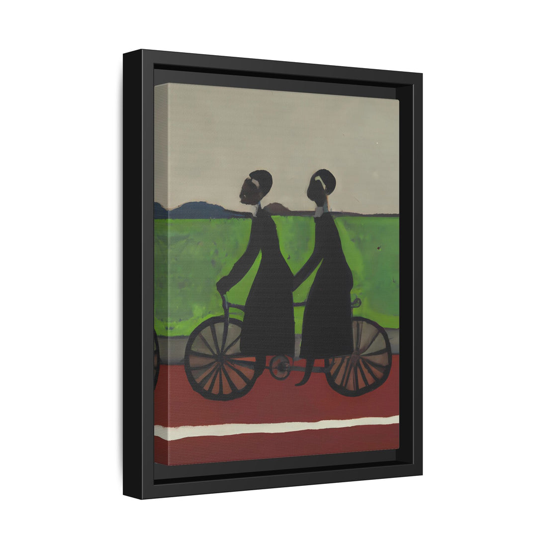 Double Ride, Folk Series, FRAMED Canvas Wall Art