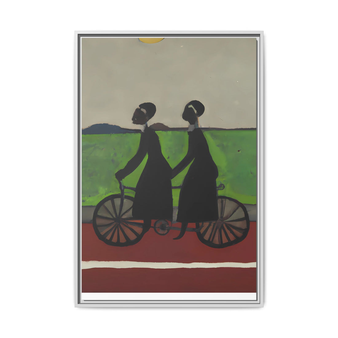 Double Ride, Folk Series, FRAMED Canvas Wall Art
