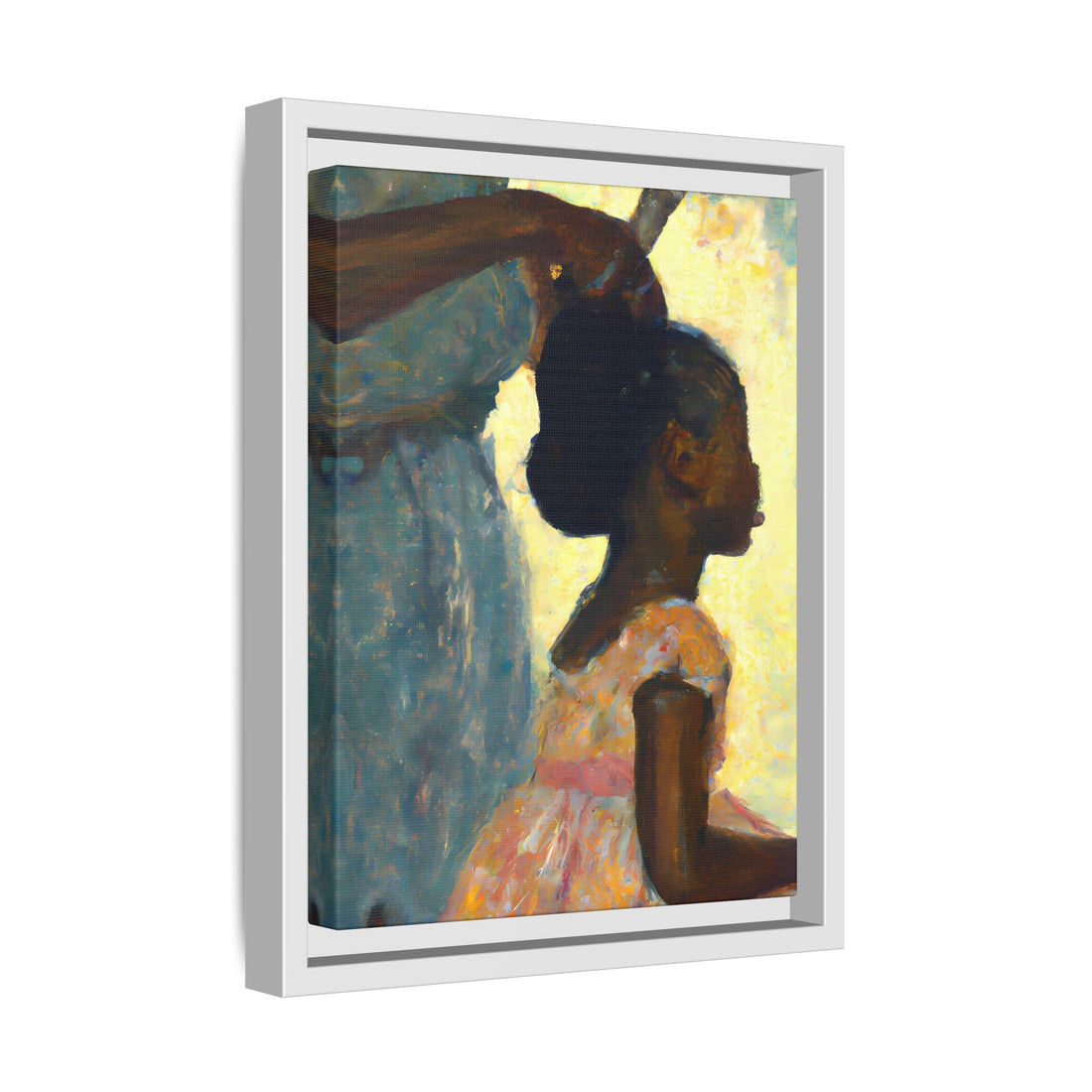 Hair Days, Daughter Series | Framed Canvas Wall Art