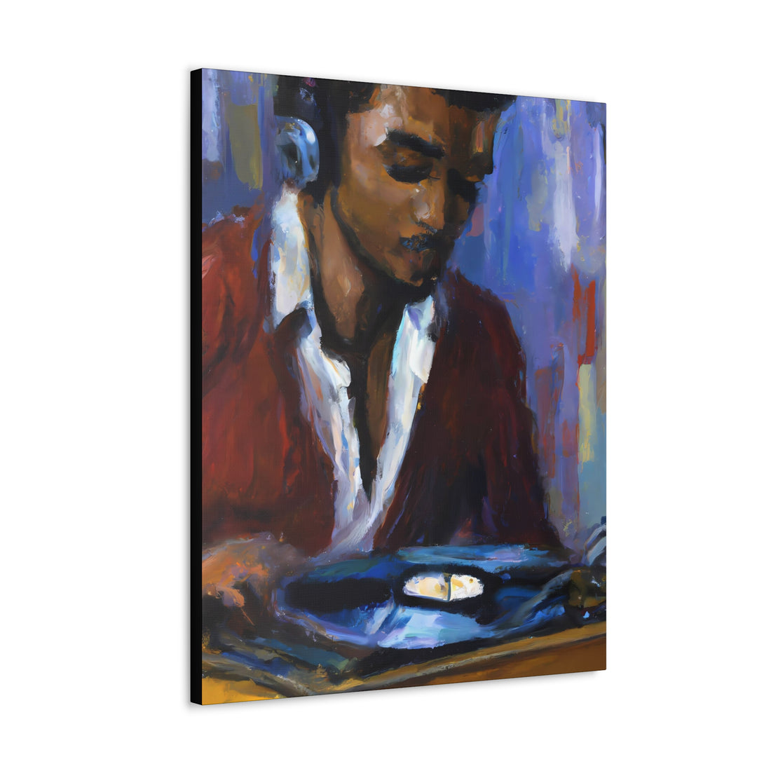 Black Man Recording, Men Series CANVAS Wall Art