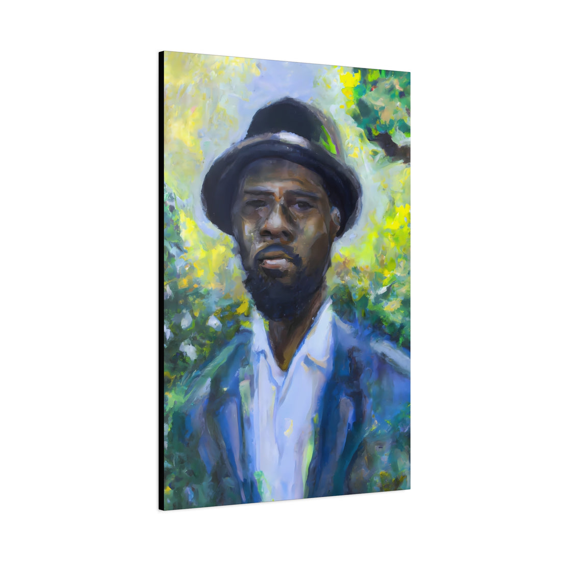 Man in Blue, Black Men Series CANVAS Wall Art