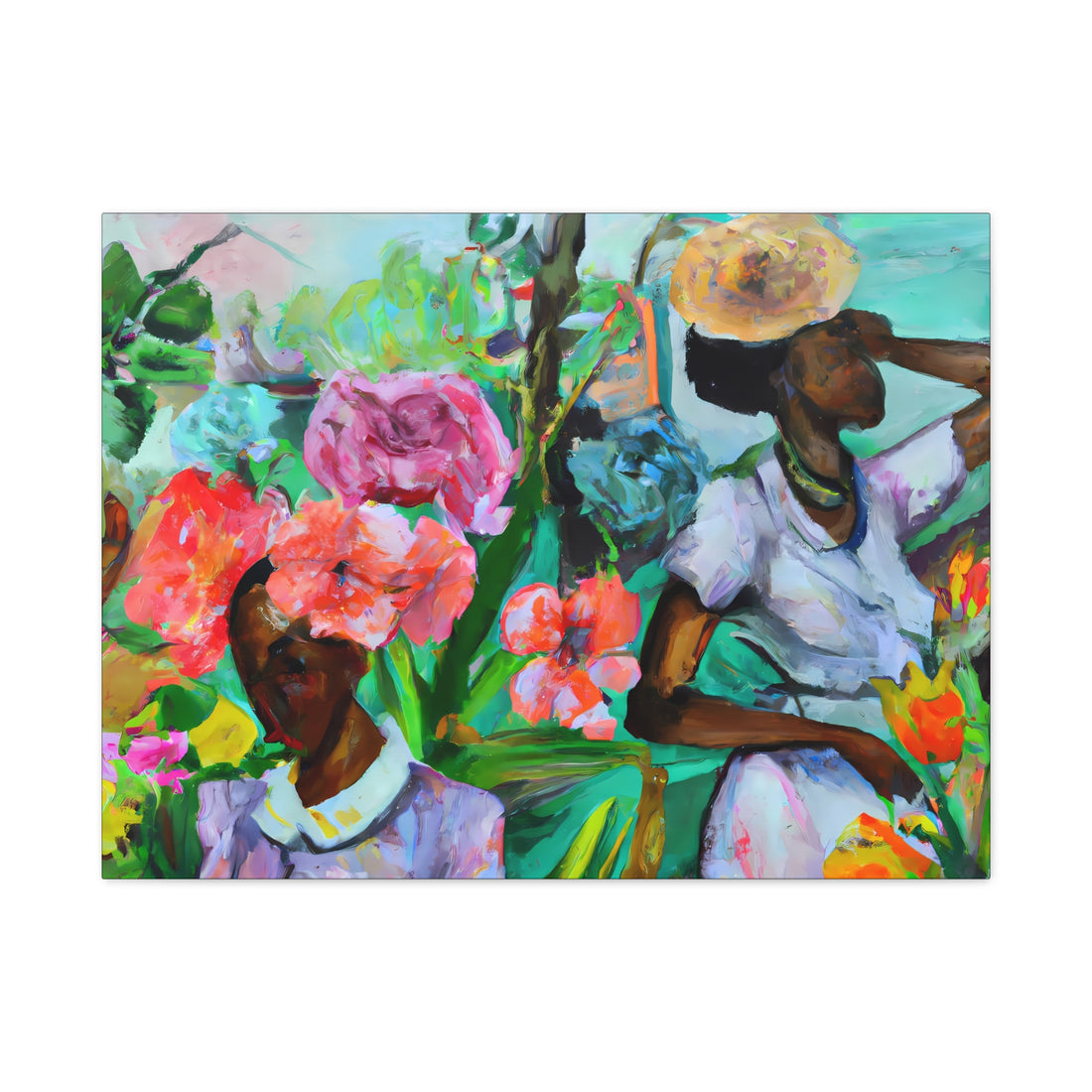 Lady in Hat, Over the Sofa | Horizontal CANVAS Art