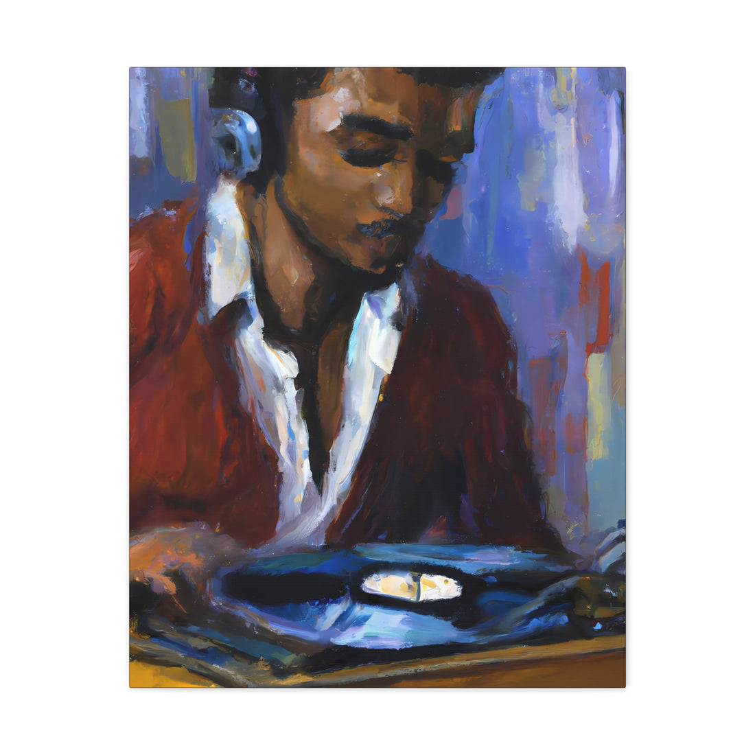 Black Man Recording, Men Series CANVAS Wall Art