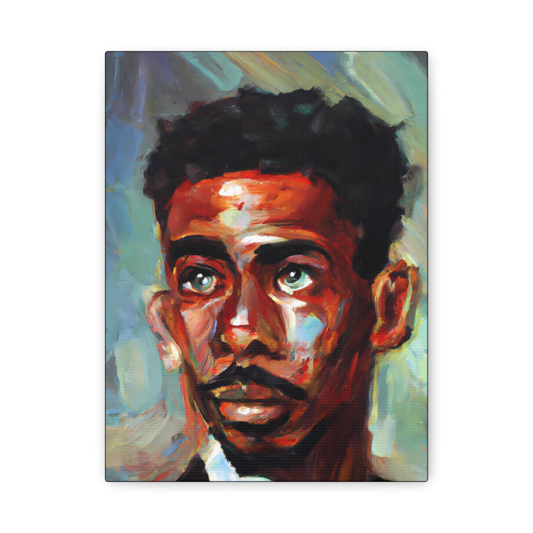 Green Eyed Man, Black Men Series CANVAS Wall Art