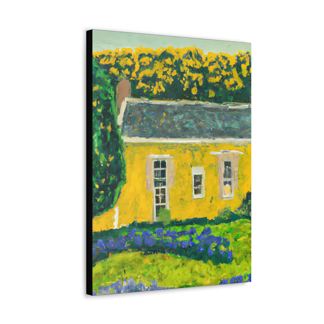 Yellow Bungalow, Cottage Series Canvas wall art